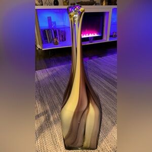 Vintage floor tall glass Vase